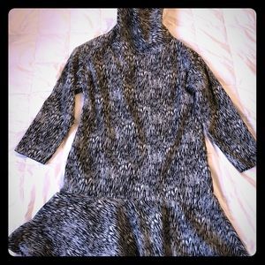 Black and white evening dress